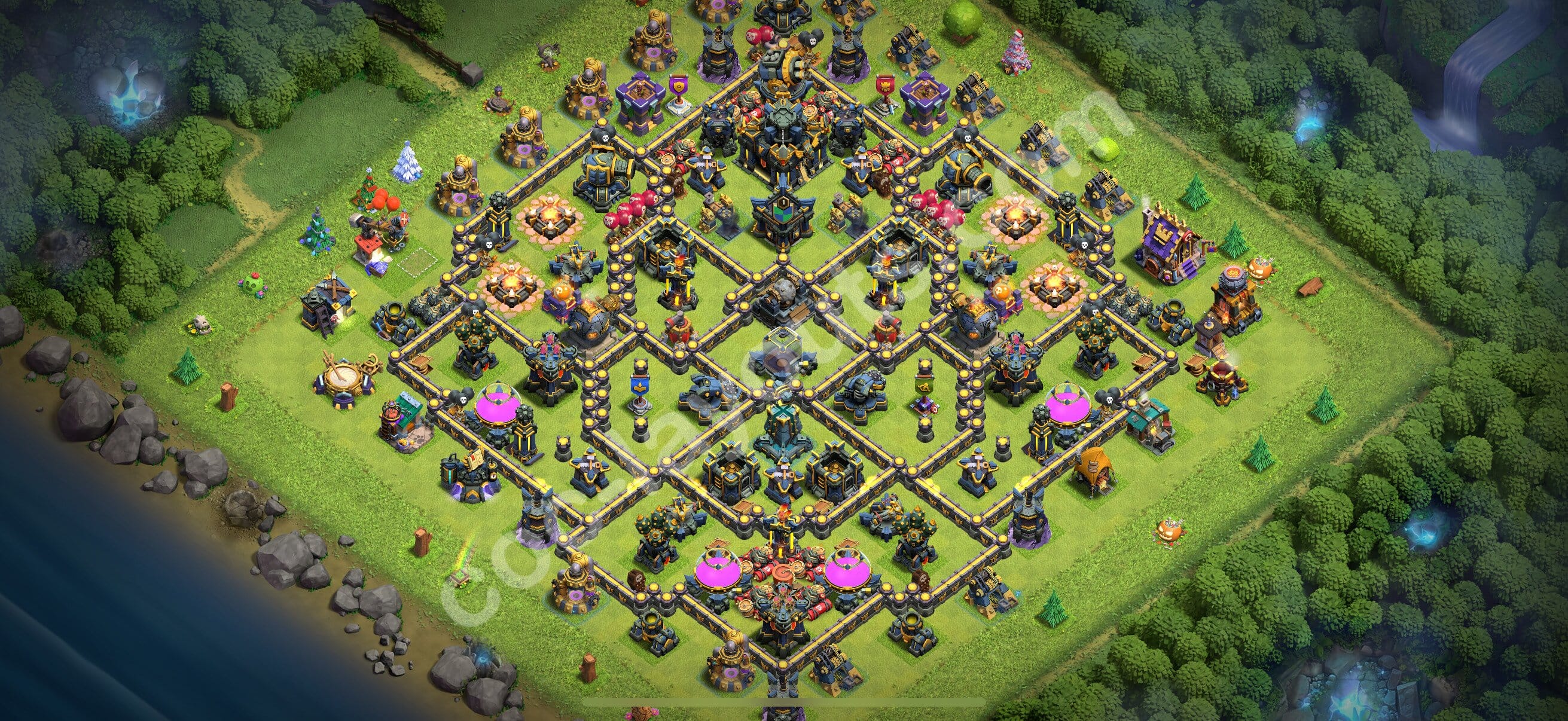 TH17 Trophy Layout 31 - base layout with copy link for Clash of Clans 2026