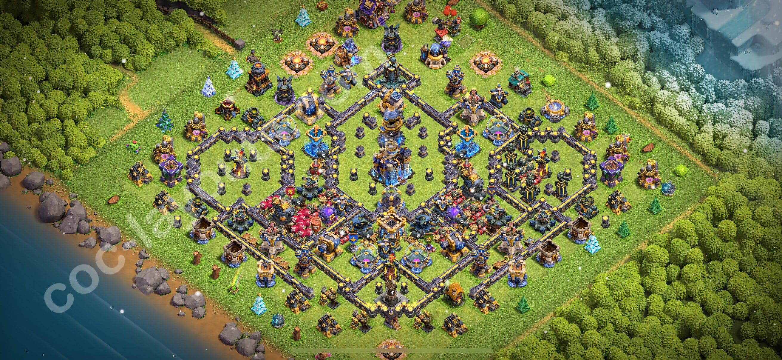 TH18 War Layout 36 - base layout with copy link for Clash of Clans 2026